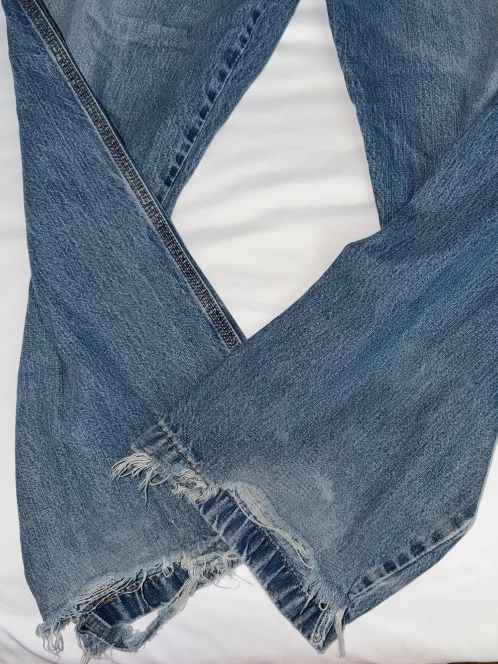 Vintage 90s Levi Strauss Signature Retro Light Blue Denim Distressed Jeans 32x30
